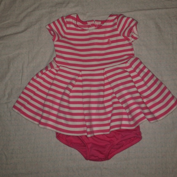 ralph lauren pink and white striped dress